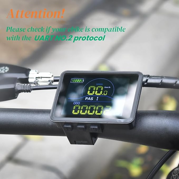 Ebike Display P5C, UART No. 2 Protocol, 24V-60V ABS Colorful Cycling Computer Left-Side Ebike Controller, Ebike LCD Display to Enrich Cycling Journey