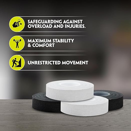 EAGLES Finger Tape 2, 3, 6 or 12 Pack Black or White | Residue Free Skin Friendly Strong Athletic Sports Tapes | 0.5” x 45 Ft for BJJ Jiu Jitsu Grappling MMA Knob Tape Weight (Black, 6 Pack)