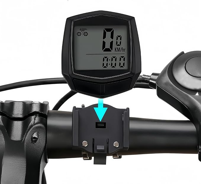 Bike Computer, Bike Speedometer and Bicycle Odometer Waterproof Cycling/Cycle Computer with LCD Display, Automatic Wake-Up, Multi-Functions for Road Bike MTB