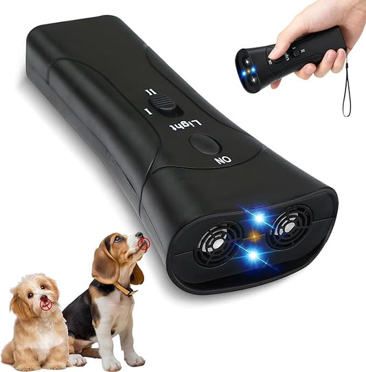 New Ultrasonic Pet Trainer,Pet Training Tool with Light,Ultrasonic Dog Bark Deterrent & Trainer - Stop Excessive Barking,Bark Deterrent Device,Compact Bark Control for Dogs,3 Training Modes
