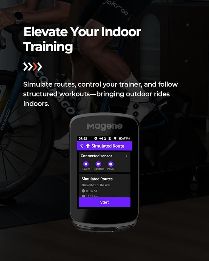 Magene C606 Pro GPS Bike Computer – 2.8" Transflective Touchscreen, 25Hr Battery, Map Navigation, Climb Pro, Live Segments, ANT+/Bluetooth Cycling Computer