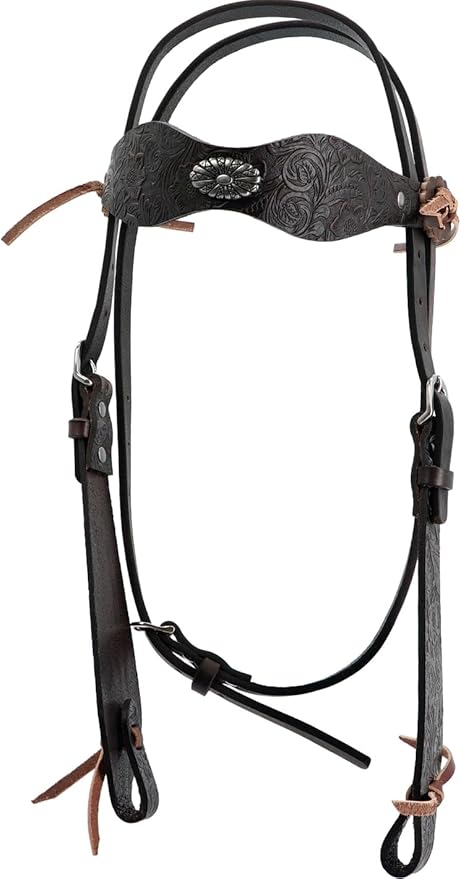 Jeereal Premium Heavyweight Oil-Tanned Leather Western Horse Bridle Headstall – Handcrafted for Ranch Work, Trail Riding & Training