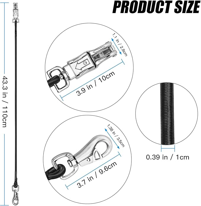 Bungee Horse Trailer Ties,36 Inch Long Bungee Cross Ties for Horses with Super Strong Quick Release Panic Snap and Bull Snap for Horse Trailer Accessories