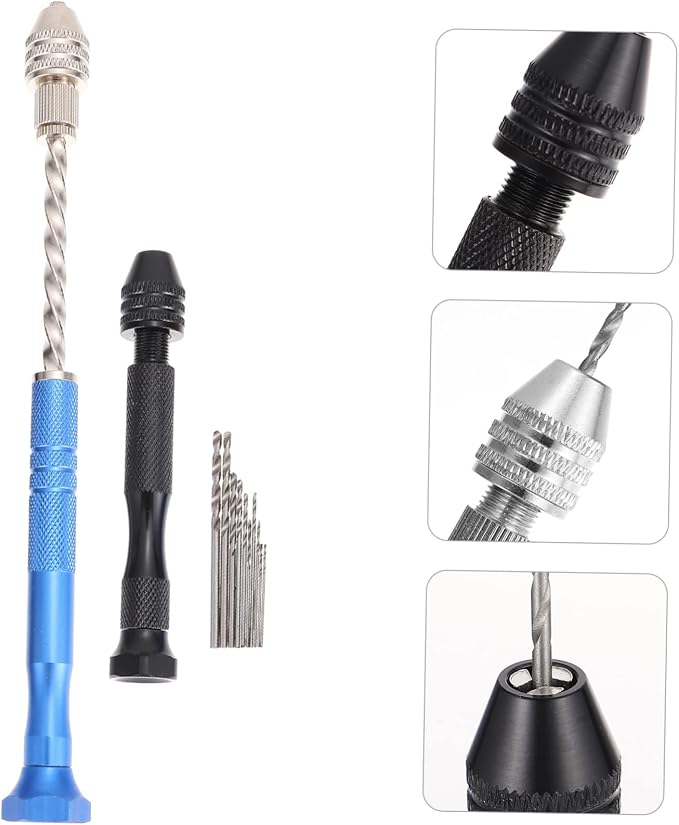 Angoily 5sets Hand Drill Drill Bits Jewelry Making Tool Kit Pin Vise for More for Crafting and Precision Work