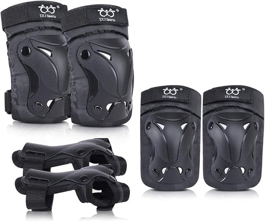 Kids/Youth Knee and Elbow Pads with Wrist Guards Protective Gear Set for Skating Skateboarding Cycling Biking Scooter and Multi Sports