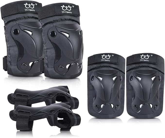 Kids/Youth Knee and Elbow Pads with Wrist Guards Protective Gear Set for Skating Skateboarding Cycling Biking Scooter and Multi Sports