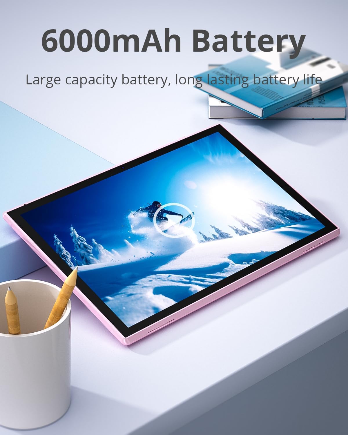 ZZB 10 inch Tablet Android 15 Tablet PC, 10.1" Android Tablets DDR4 8GB RAM 32GB ROM 2MP+8MP Dual Camera 5G WiFi-6 BT Support 1TB Expand 10 in IPS 6000mAh Battery Powerful Performance Tablets (Gray)