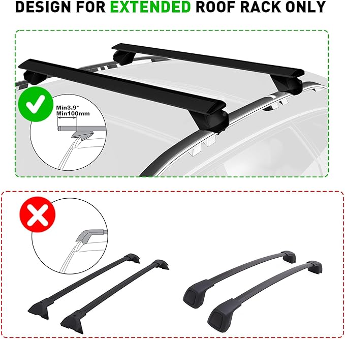TOOENJOY Heavy-Duty Kayak Lift Assist Roof Rack, 100 LBS Capacity Kayak Canoe Rooftop Loader, Elevating Assist System for Easy Loading