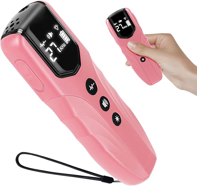 Dog Bark Deterrent Device, Ultrasonic Anti Barking Device for Dogs 35FT Far, Portable Dog Training Device to Stop Barking Neighbors Dog, 5 Modes| Safe & Effective for Small, Medium & Large Dogs，Pink