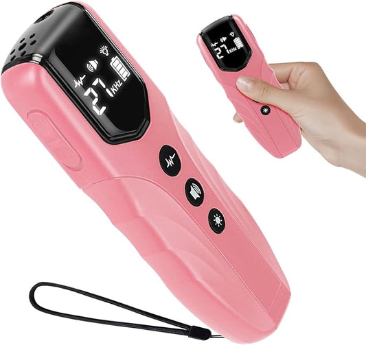 Dog Bark Deterrent Device, Ultrasonic Anti Barking Device for Dogs 35FT Far, Portable Dog Training Device to Stop Barking Neighbors Dog, 5 Modes| Safe & Effective for Small, Medium & Large Dogs，Pink