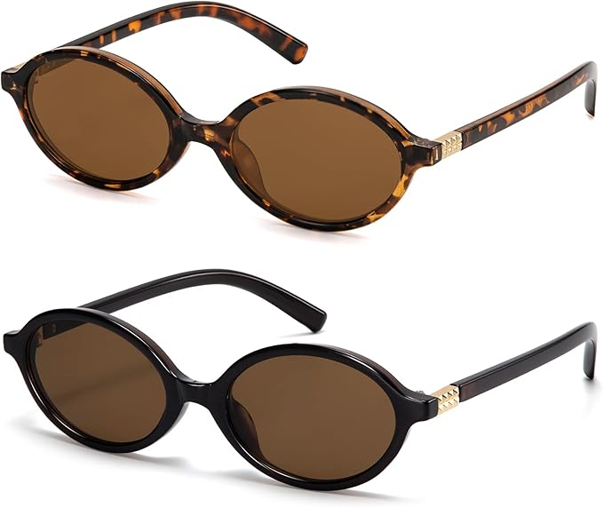 Retro Oval Sunglasses for Women Vintage 90s Y2K Trendy Designer Sun Glasses