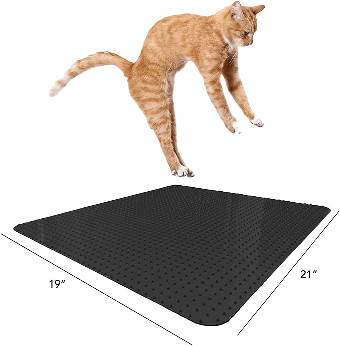 RESILIA Furniture Protector Pet Deterrent Tiles - Pet-Free Training Mat, for Cats, Dogs, Rabbits, Indoor and Outdoor Use, Black, 21 Inches x 19 Inches, 4 Pack
