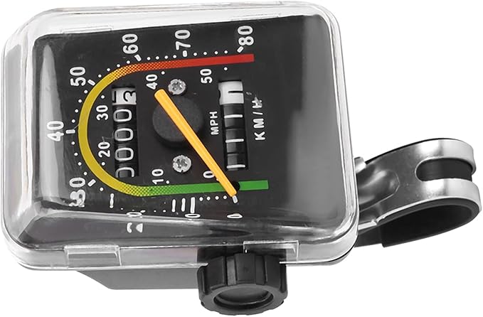 ANGGREK Speedometer for Bicycle Mechanical mph and Wired Distance narioote Odometer myometer mileometer Silver Bikes Mountain in Miles an Hour
