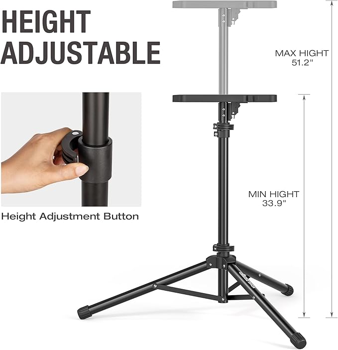 Indoor Cycling Desk - Foldable Tabletop with Non-Slip Surface - Adjustable Height Computer Stand, Bike Trainer & Treadmill Desks