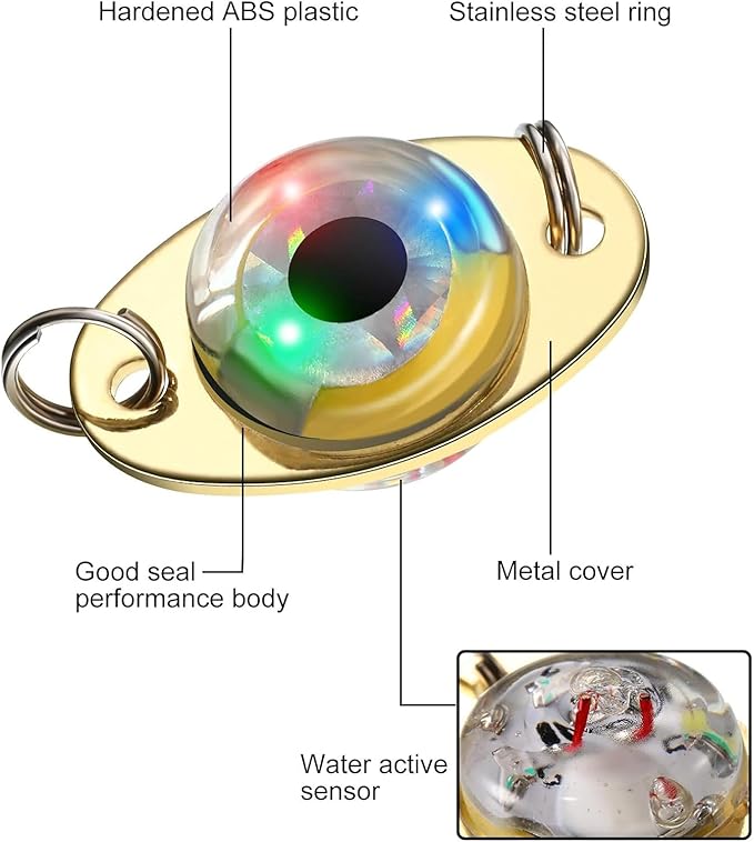 Skylety LED Fishing Lures Lighted Fishing Spoons Underwater Flasher Bass Halibut Saltwater Trolling Deep Drop LED Lighted Bait Flasher