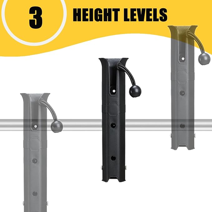 Adjustable Pole Mount Bike Fishing Rod Holder for Bicycle, Boat, Chairs, Cart, Scooter, Motorcycle, ATV & Beach Car, Fishing Pole Holder for Bike Rack with Mount Clamp (1.6" Inner Diameter)