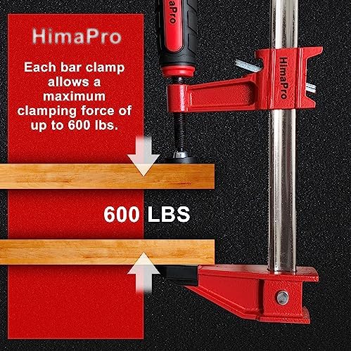 HimaPro 24 Inch Bar Clamp Set, 2 Pack 600 lbs Load Limit Medium Duty Quick Release Steel F Clamp, Ideal for Woodworking, Metalworking, and DIY Projects