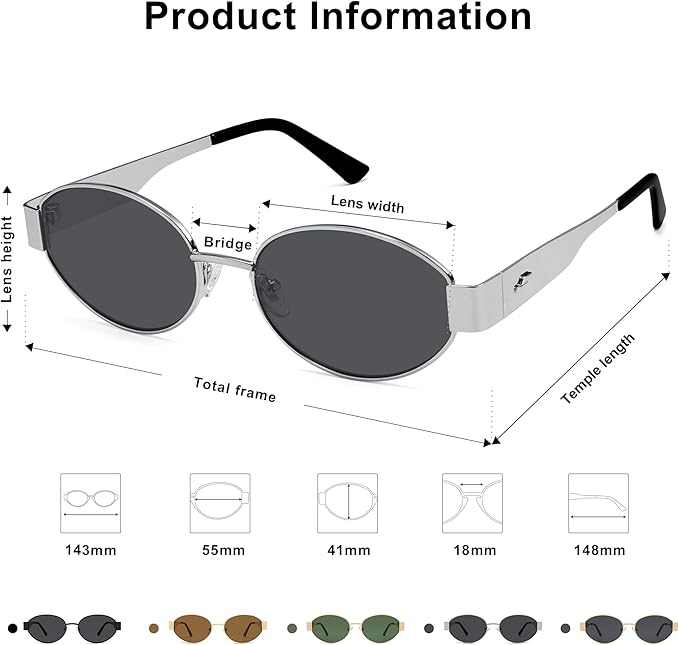 SOJOS Retro Oval Sunglasses for Women Trendy Classic Shades UV400 Protection SJ1256