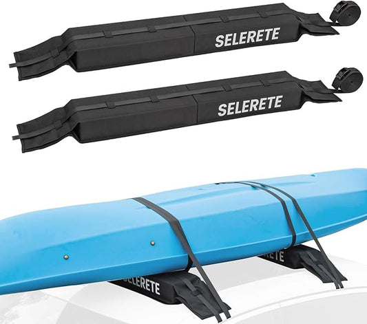 Universal Car Soft Kayak Roof Rack Pads for Kayak Surfboard SUP with 20FT Durable Tie-Down Straps
