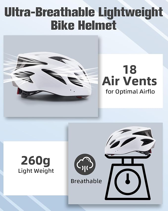 Zacro Adult Bike Helmet, Lightweight Bicycle Helmet with Removable Pads and Visor, CPSC Certified Safety Helmet for Men Women, Mountain Road Cycling Helmet for Adult