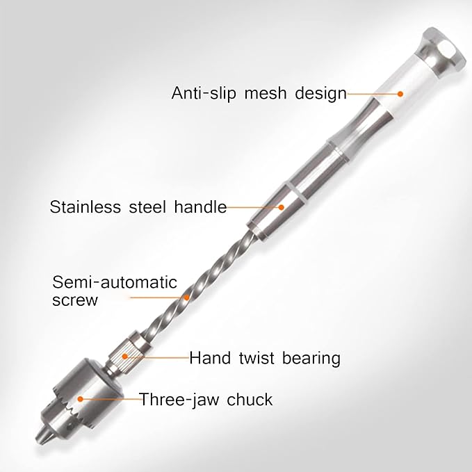 Pin Vise Hand Drill Bits(11PCS), Hand Drill Bits Set Precision Hand Drill Bits Rotary Tool for Wood, Manual Work DIY, Jewelry, Assembling, Model Making,+ suction cup