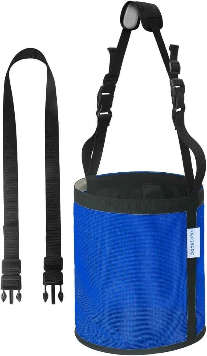 Horse Feed Bag for Grain, Breathable Mesh Feed Bags for Horses, Muzzle Feedbag for Feeding Grain, Anti-Spill Design Feeder, Soft Neck Pad Nose Pad, Universal Fit (Blue Pack of 1)