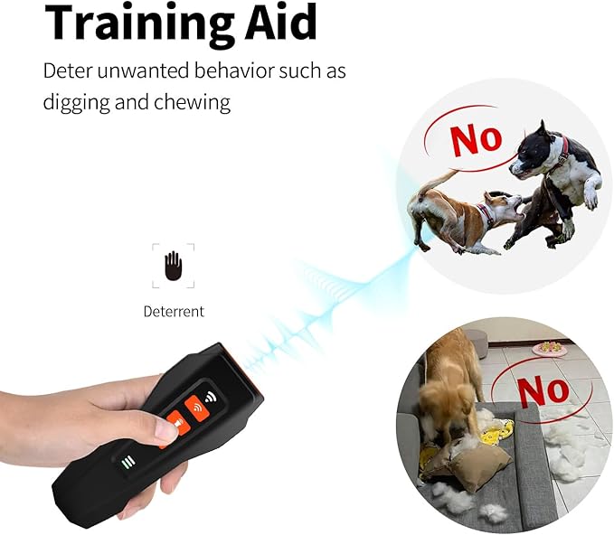Upgraded Anti Barking Device for Dogs, Ultrasonic Dog Barking Deterrent Devices with LED Light 3 Modes Rechargeable anti dog barking device 33ft Ultrasonic Dog Repeller for Indoor Outdoor Training