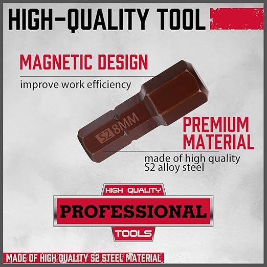 Premium 25-Piece Allen Key Drill Bit Set - Durable Allen Wrench Bits with Strong Magnetic Tips, SAE & Metric Hex Keys