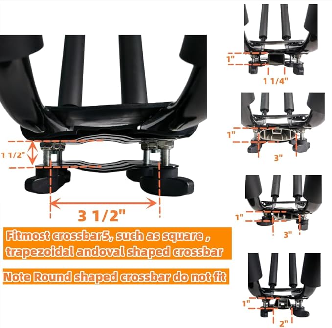 2 Pairs Kayak Roof Rack for Car Top Roof Mount Carrier J Cross Bar Canoe Boat