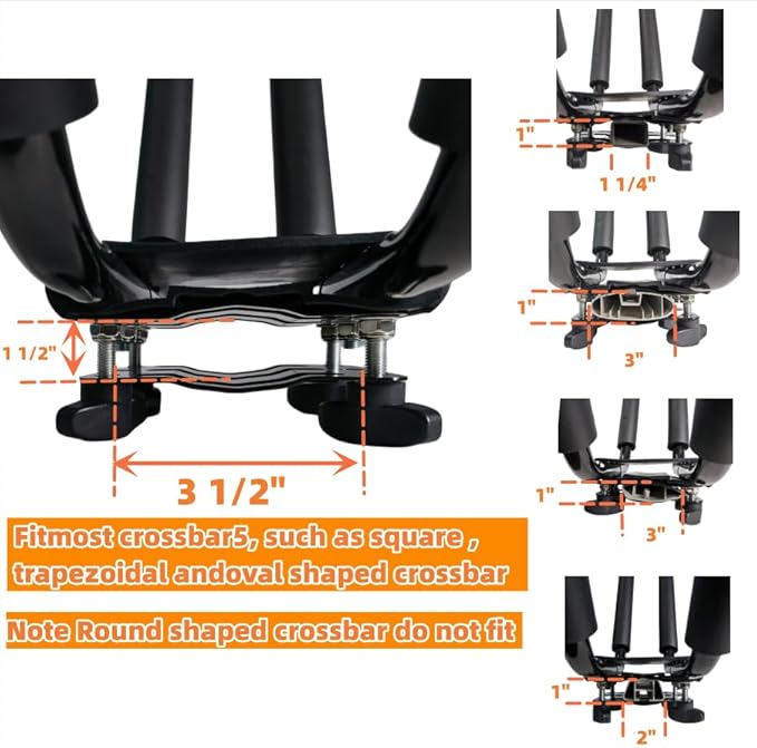 2 Pairs Heavy Duty Kayak Rack-Includes 4 Pcs Ratchet Tie-Mount on Car Roof Top Crossbar-Easy to Carry Kayak Canoe Boat Surf Ski (J-Bar Rack)