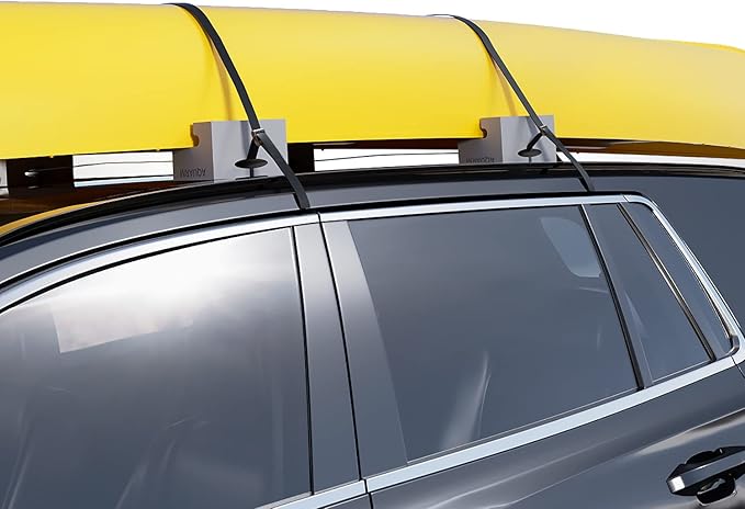 Deluxe Canoe Foam Blocks for Roof Universal Canoe Carrier Kit Soft Canoe Pads Car Top Roof Racks Foam Pads with Tie-Downs, 6 inch