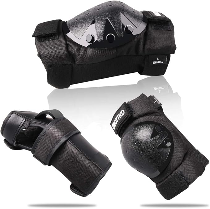 Adult-Youth-Kids Knee-Elbow-Pads Wrist-Guards - Skateboard Roller Inline Ice Skate BMX Bike Scooter Protective Gear Set