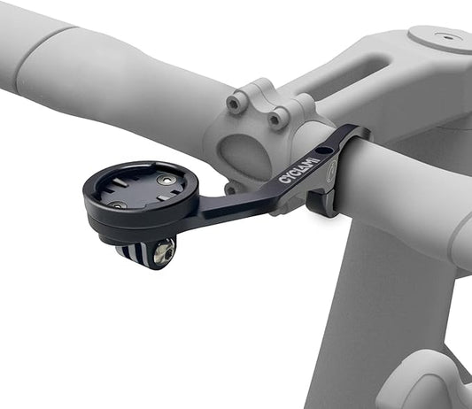 S5 Out Front Mount Aluminum Compatible with Garmin Edge Bike Computer, XOSS, iGPSPORT, Left Right Double-Edged Cycling Handlebar 1.25''/ 31.8mm