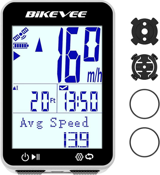 GPS Bike Computer Wireless Bicycle Speedometer Odometer 9 Languages Auto Backlight Auto Start Stop IPX7 Waterproof 2.4 Inch LCD Supports MPH KMH