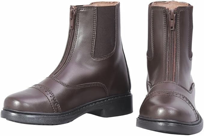 TuffRider Children’s Starter Front Zip Paddock Boots | Durable, Easy to Clean Water-Resistant Horse Riding Boots for Kids