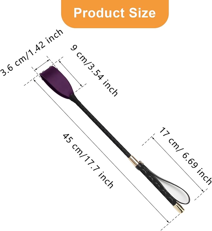 Coolrunner Riding Crop for Horse, 18 Inch Horse Whip with PU Leather Equestrianism Horse Crop Double Slapper Horse Whip Black Crops for Horses