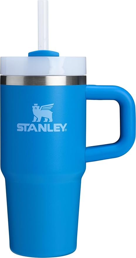 STANLEY クエンチャー H2.0 タンブラー ハンドル＆ストロー付き 14oz | Flowstate 3段階開閉蓋 | 車のカップホルダー対応 | 保冷・保温 ステンレス | BPAフリー | アジュール
