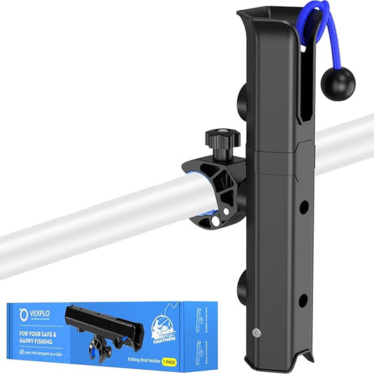 Clamp on Bike Fishing Rod Holder for Bike Round Frame, Adjustable Fishing Pole Holders for Boat, Bicycle, Chairs, Cart, Scooter, Wagon, Motorcycle, ATV & Beach Car