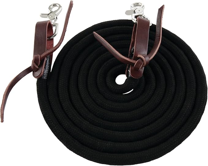 Weaver Leather EcoLuxe Round Trail Rein, 1/2" W x 10' L, Black
