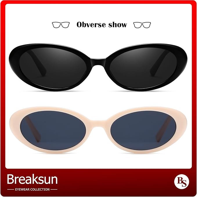 Retro Oval Sunglasses for Women Men Fashion Small Oval Sunglasses 90s Vintage Shades