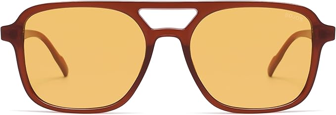SOJOS Retro Aviator Sunglasses for Women Men,Trendy Rectangle Womens Mens Shades Sun Glasses SJ2202