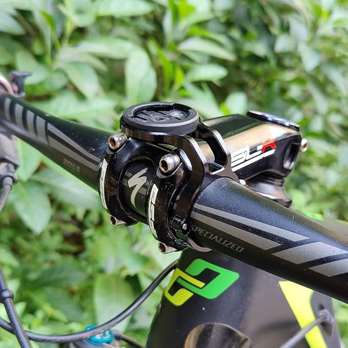 Cestbon Mountain Bike Mount for Garmin Edge Wahoo Elemnt Bryton Rider Stages Dash Hammerhead Karoo, Bike Stem Mount for Handlebar 31.8mm(Black)