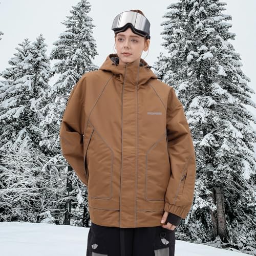 SNOWVERB Women Men Reflective Loose Fit Snow Coat Ski & Snowboard Jackets