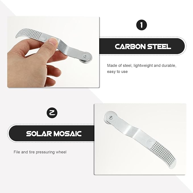 Bicycle Tire Repair Kit - 2-in-1 Metal Rasp & Roller for Puncture Patches Universal Grinder and Applicator for Bike,Motorcycle,Car Tubes & Tubeless
