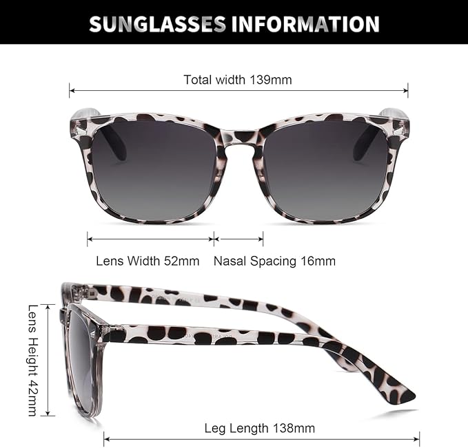 DUSHINE Polarized Sunglasses for Women Classic Retro Style UV400 Protection