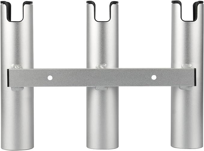 Marinebaby Aluminum Fishing Boat Rod Holder,3/4 Link Tube Aluminum Rod Rack, Suit Boats & Yacht ,Silver