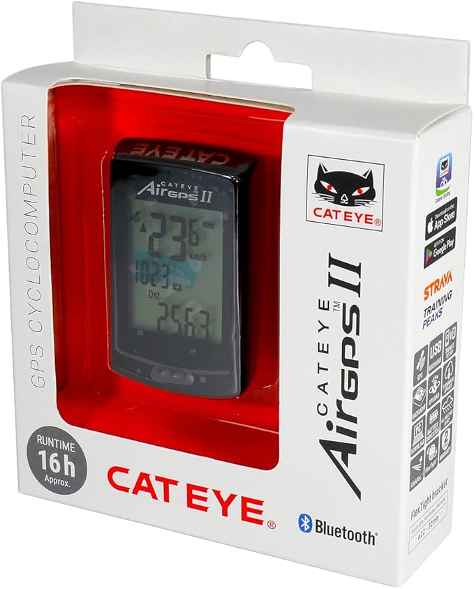 CATEYE AirGPS USB Rechargeable Bike Computer – GPS Cycling Computer with Bluetooth ANT+, GPS Bicycle Speedometer, FlexTight™ Mount, IPX7 Waterproof, Auto Backlight Display, Ride Upload