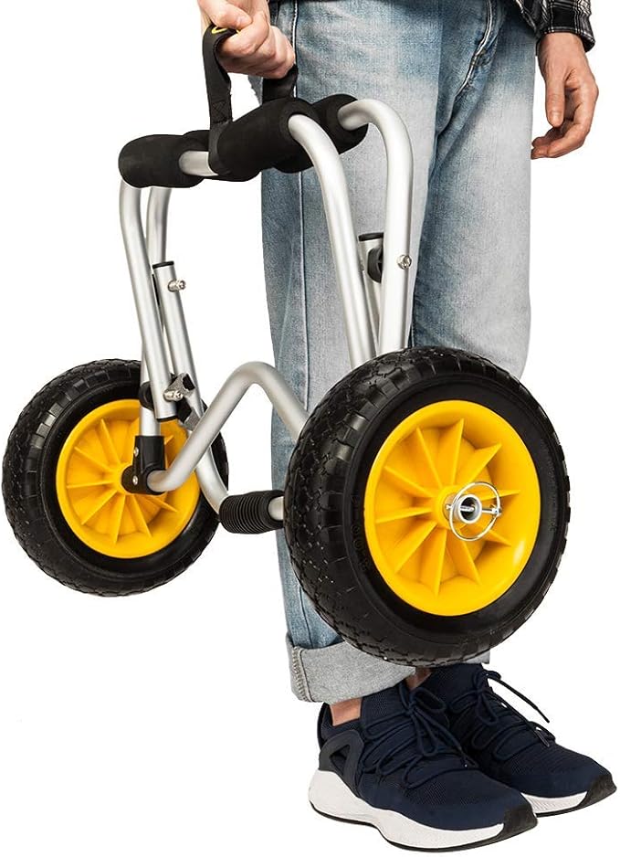 Ktaxon Kayak Cart Boat Canoe Carrier Dolly Trailer Tote, Foldable Paddle Board Trolley Boat Trailer Transport with NO-Flat Airless Tires Wheels