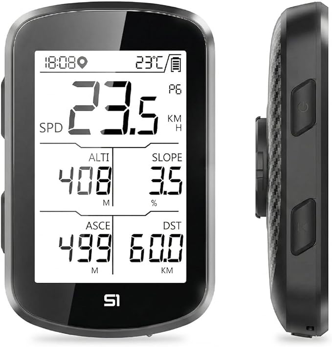 S1 Entry Level GPS Bike Computer Wireless, Laminated 2.8" Screen, Ultra Thin and Lightweight Bike Speedometer, IPX7 Waterproof