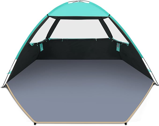 Gorich Beach Tent Sun Shelter for 3/4/6/8/10 Person with UPF 50＋ UV Protection, Lightweight & Easy Setup Beach Shade Canopy, Portable Beach Shade Tent Beach Cabana